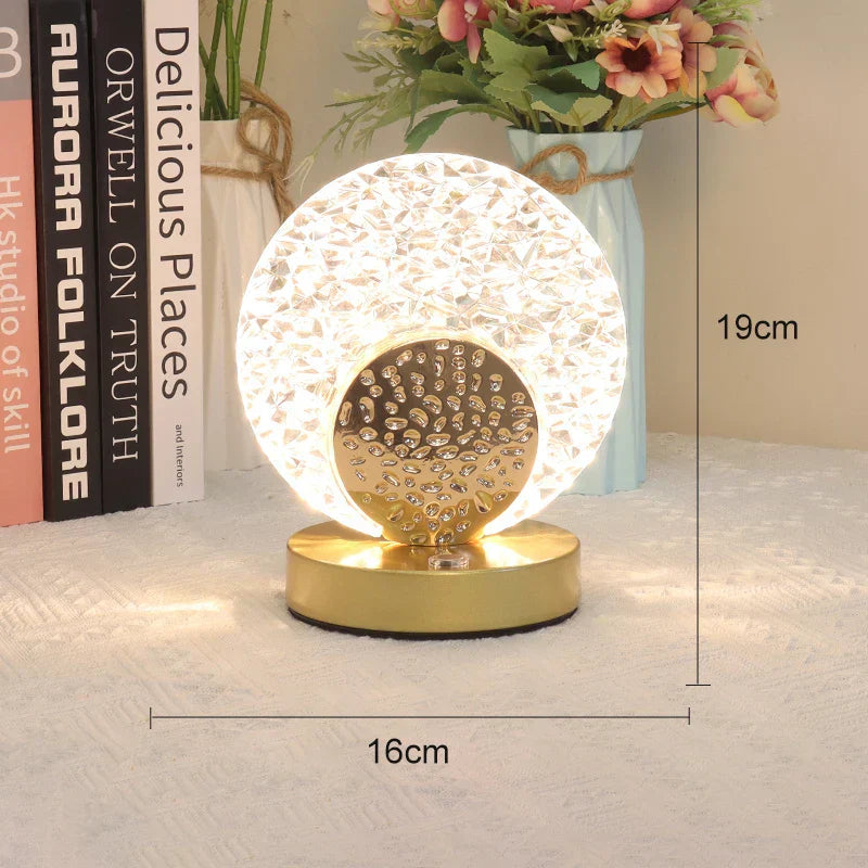 DecorBites™ Crystal LED Table Lamp with Touch Control and Remote for Bedroom and Living Room