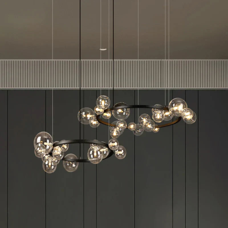 DecorBites™ Bubble Ball LED Pendant Light Fixture for Hall, Dining Room, Bedroom - Height Adjustable