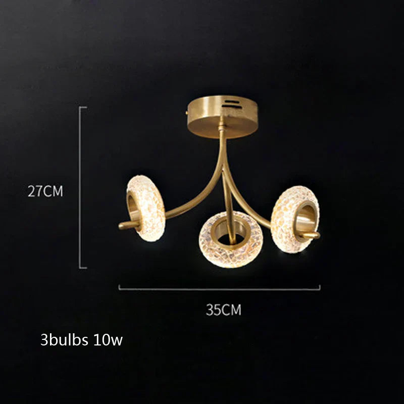 DecorBites™ Crystal Lustre LED Chandelier for Home Decor - Luxury Round Ceiling Lamp