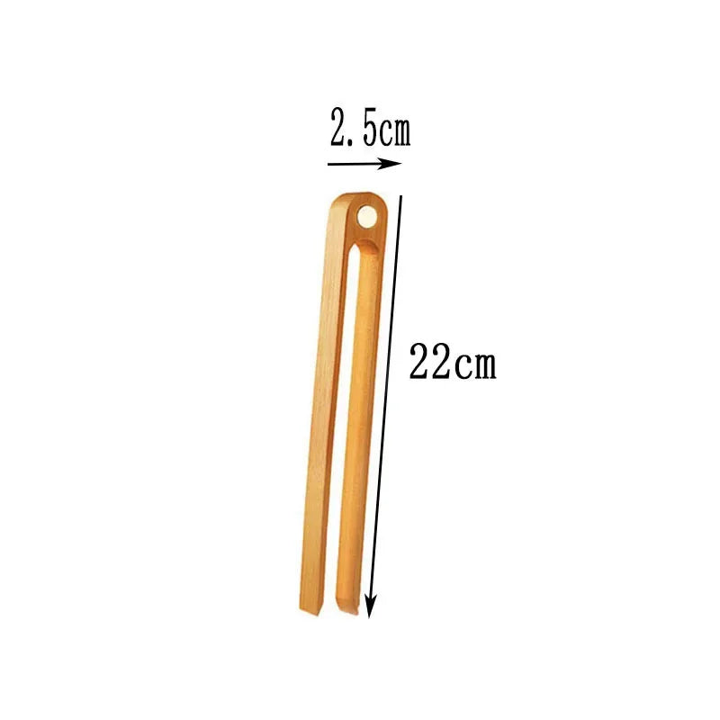DecorBites™ Bamboo Toaster Tongs Kitchen Utensils Bread Making Tools Easy to Clean