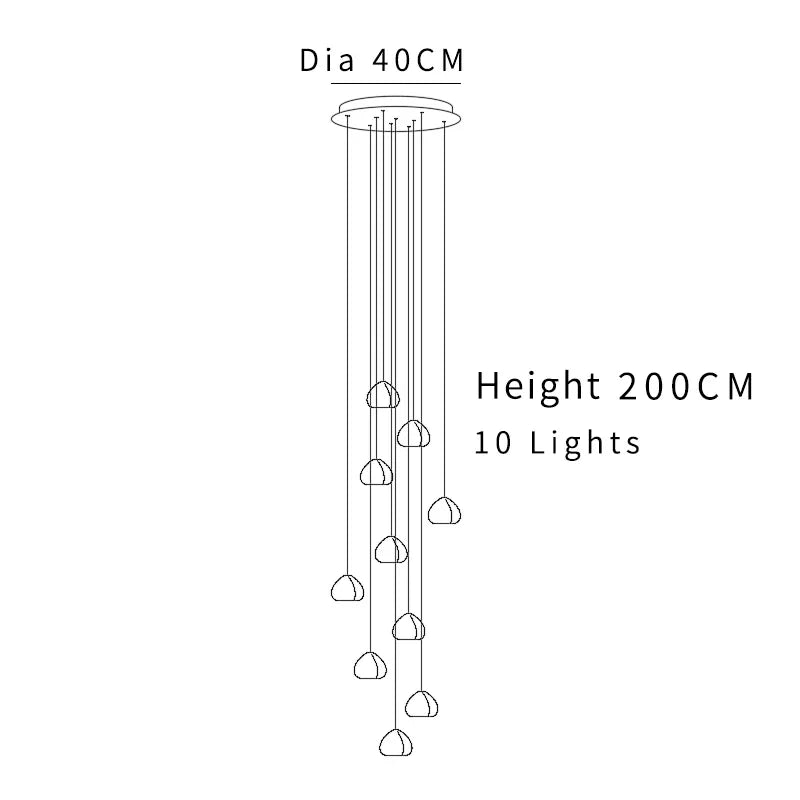 DecorBites™ Crystal Ball Chandelier: Modern LED Stair Chandelier for Living Room, Kitchen, and Loft