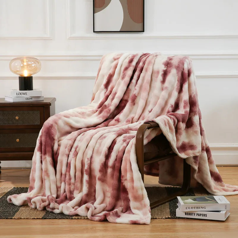 DecorBites™ Fuzzy Faux Fur Blanket - Cozy & Soft Reversible Throw for Sofa and Bed