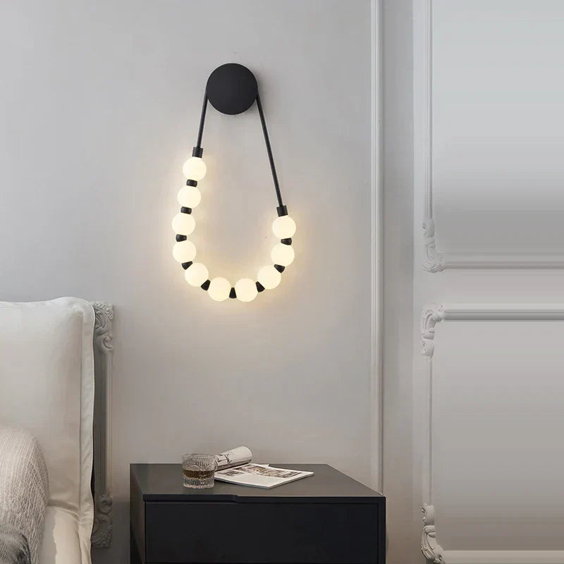 DecorBites™ Art Deco Glass LED Wall Sconce Black Gold Bedroom Corridor Lighting