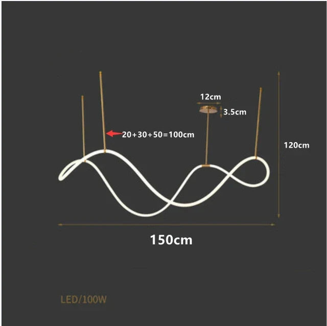 DecorBites™ LED Long Hose Chandelier for Dining Room Kitchen Bar Pendant Lamp
