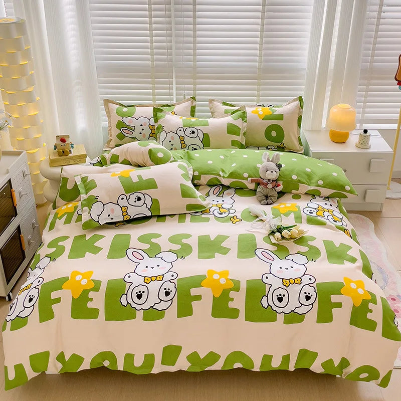 DecorBites™ Cartoon Printed Bedding Sets - Soft Quilt Cover Kit for All Seasons