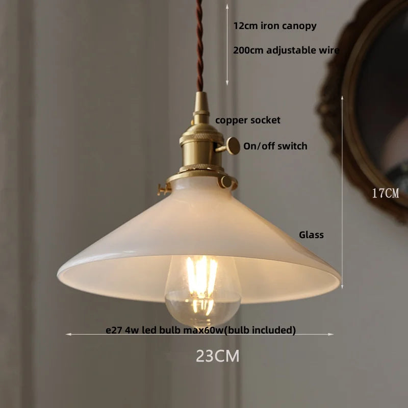 DecorBites™ Green LED Pendant Lights E27 Knob Switch Kitchen Living Room Hanging Lamps