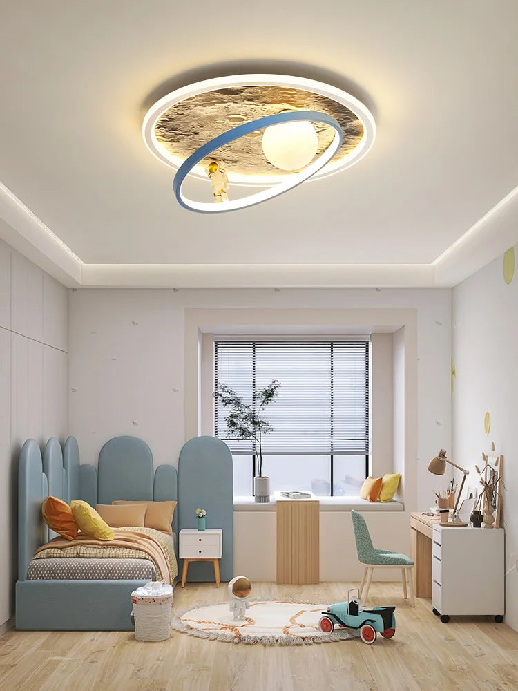 DecorBites™ Astronaut LED Chandelier: Remote Control Kids Ceiling Pendant Light for Bedroom & Nursery