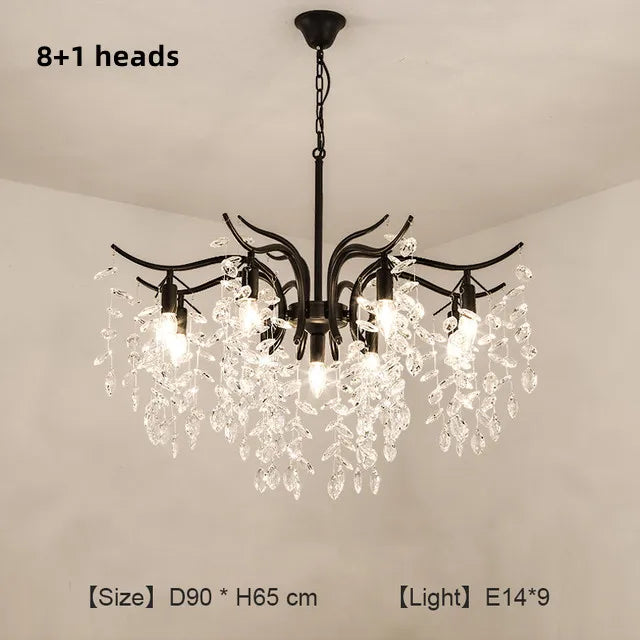 DecorBites™ Crystal Branch Chandelier: Modern Minimalist Luxury Lighting for Living Room and Bedroom
