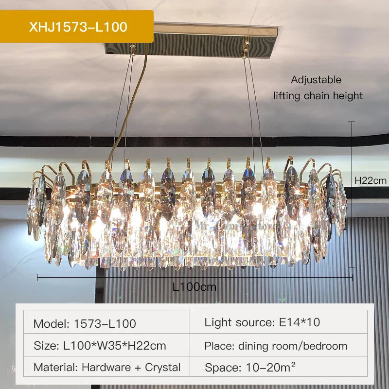 DecorBites™ Crystal Atmosphere Chandelier: Modern Luxury for Living Room, Dining Room, Bedroom