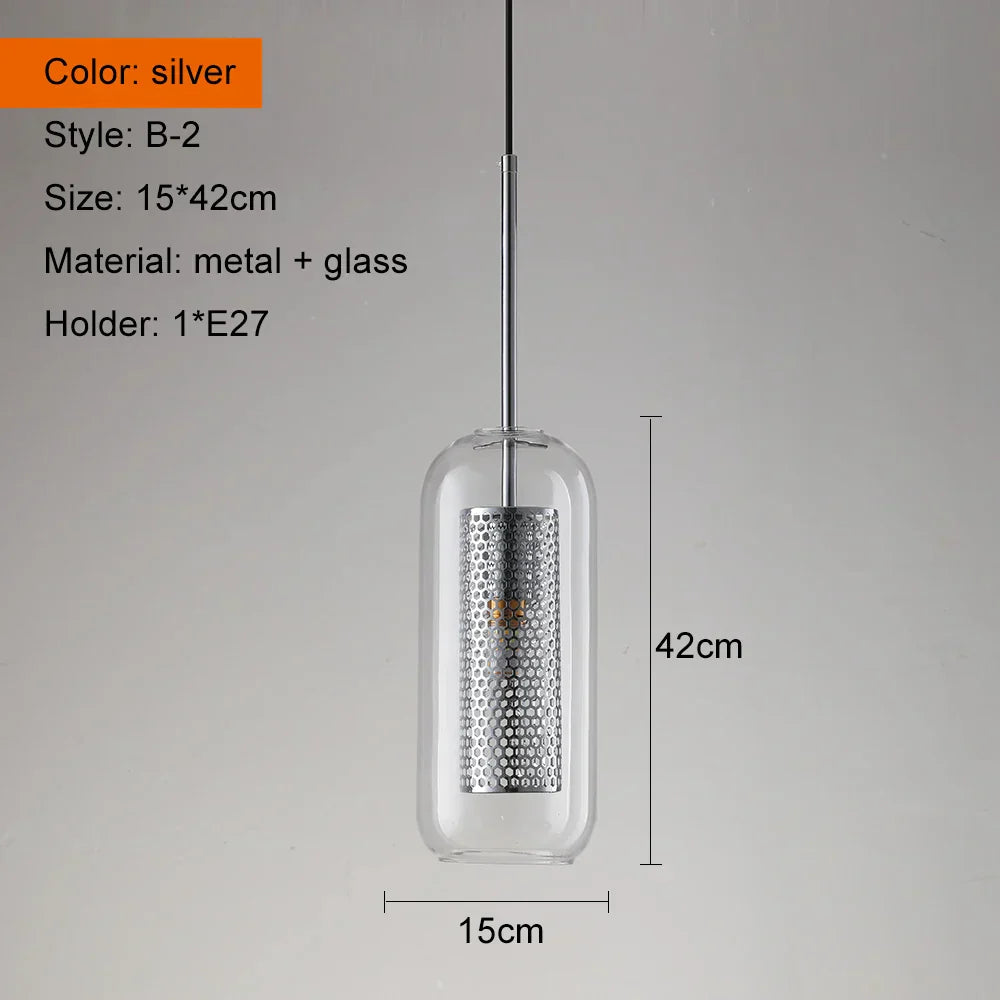 DecorBites™ Ball Glass Pendant Light Modern Kitchen Dining Living Room Fixture