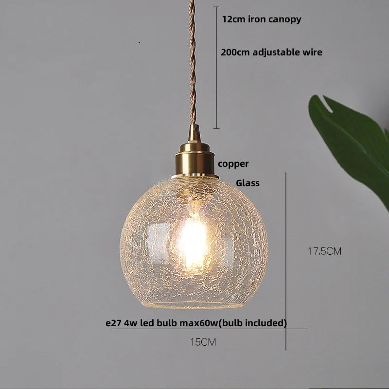 DecorBites™ Glass Globe LED Pendant Light - Adjustable Modern Nordic Hanging Fixture
