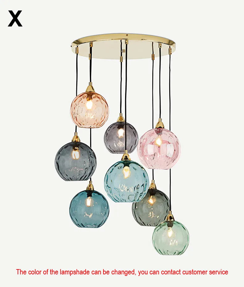 DecorBites™ Glass Ball Lustre Pendant Lights - Modern Kitchen Hanging Fixture