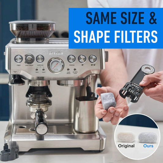 DecorBites™ Espresso Machine Water Filter - 6 Pack Breville BWF100 Charcoal Filter Replacement