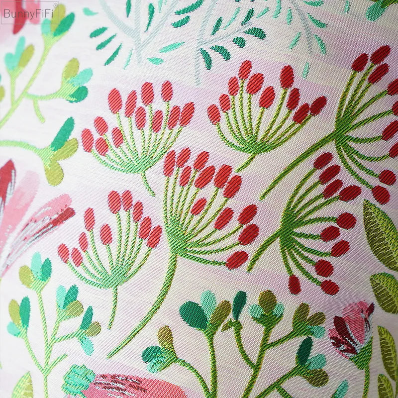DecorBites™ Jacquard Floral Pillow Cover 45x45cm Pink Green Blue Soft Smooth Touch