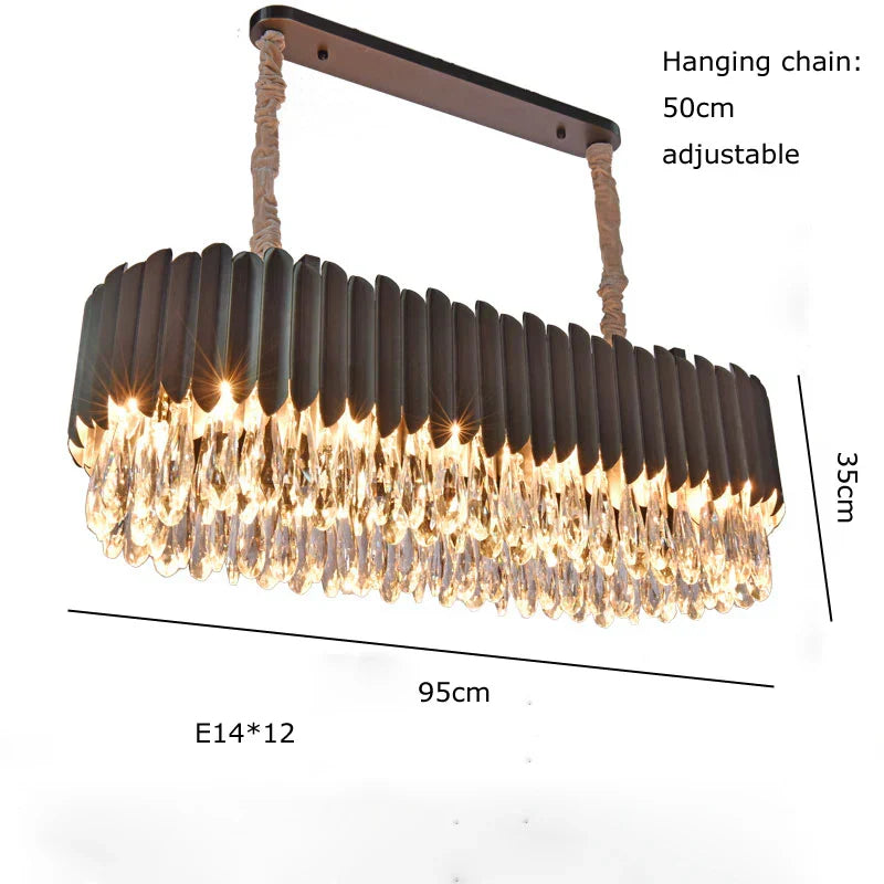 DecorBites™ Black Crystal Ceiling Pendant Lights for Dining Table - Nordic Luxury Design