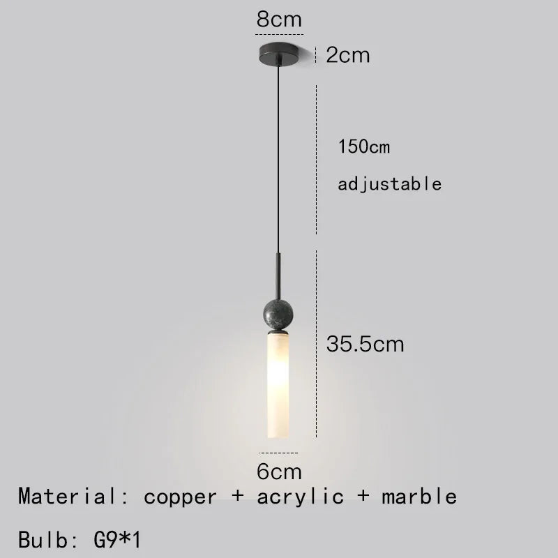 DecorBites™ Black Green Marble Wall Lamp Sconce with Copper Acrylic Lampshade