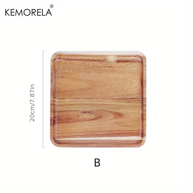 DecorBites™ Acacia Wood Coffee Tray | Versatile Food Serving Tray for Desserts and Tea