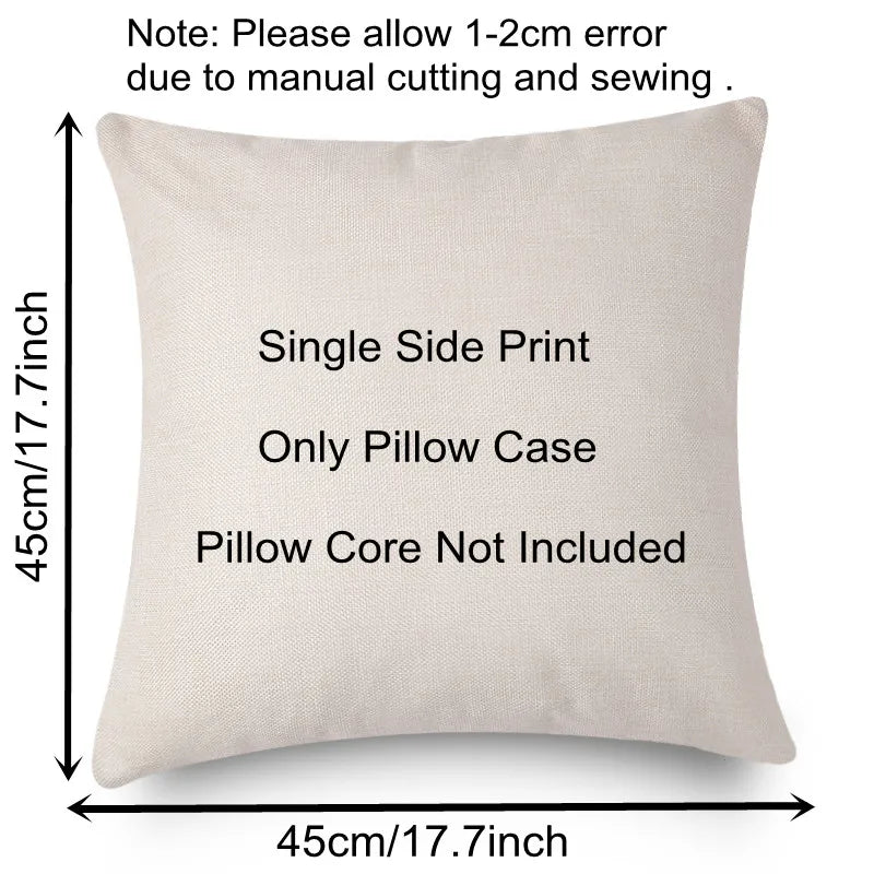 DecorBites™ Easter Bunny Rabbit Linen Cushion Cover 45x45cm - Flower Print Festival Pillowcase