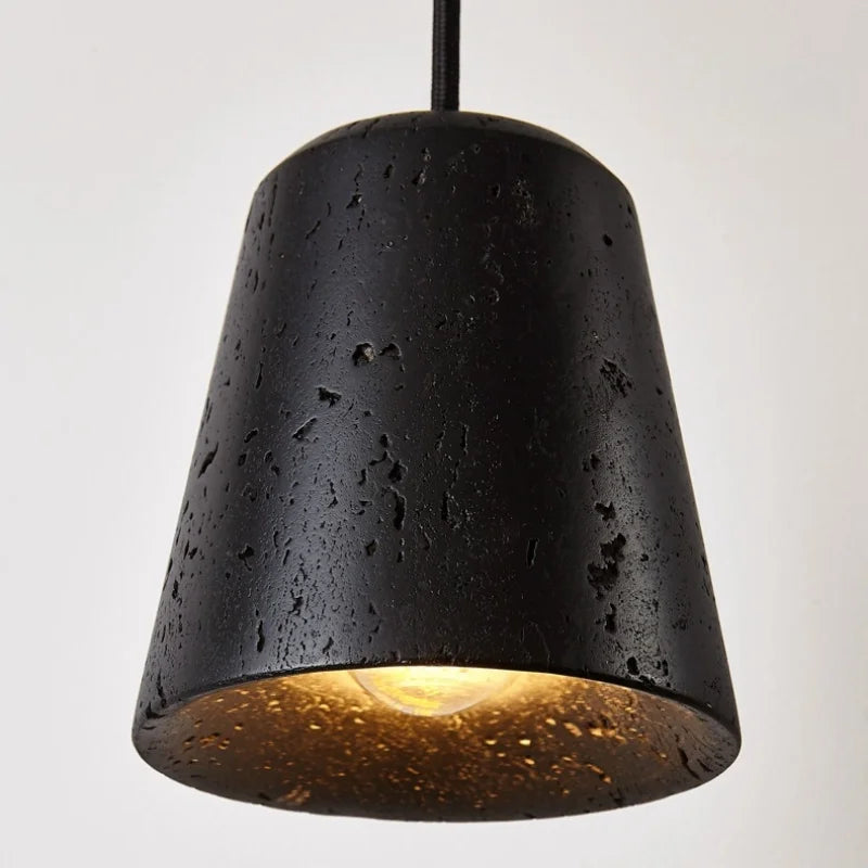 DecorBites™ Black Travertine Pendant Light - Nordic Minimalism LED Pendant Lamps for Living Dining Room