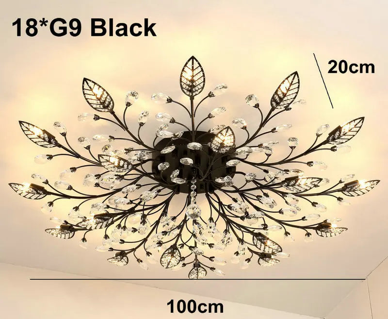 DecorBites™ Crystal Ceiling Chandelier for Living Room Bedroom Kitchen Indoor LED Lighting