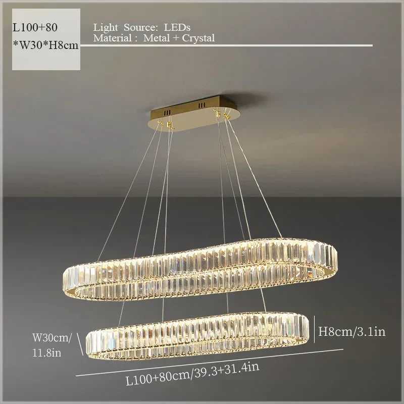 DecorBites™ Crystal Ceiling Pendant Chandelier for Luxe Room Decor