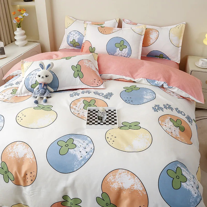 DecorBites™ Lattice Plant Geometric Pattern Bedding Set with Sheet Pillows