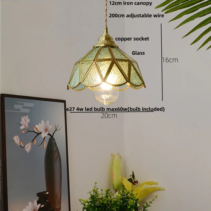 DecorBites™ Blue Glass LED Pendant Lamp: Nordic Modern Hanging Light.
