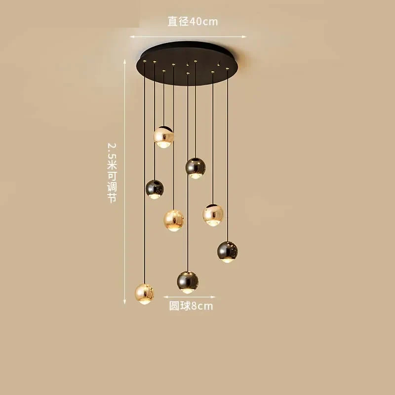 DecorBites™ Gold Ball Crystal Chandelier | Modern Art Decor Lighting Fixture