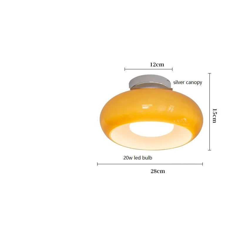 DecorBites™ Copper Bauhaus LED Pendant Light - Orange Glass Fixture for Home Indoor Lighting