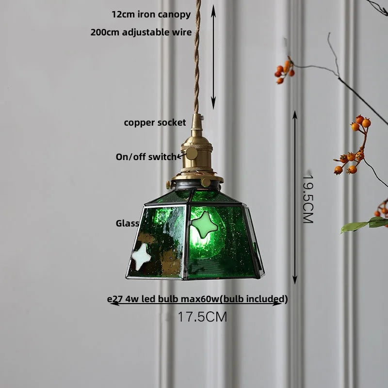 DecorBites™ Gray Glass LED Pendant Light Fixture with Adjustable Hang Lamp