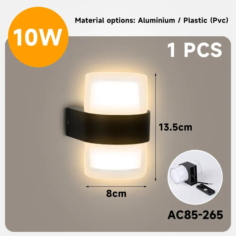 DecorBites™ Courtyard LED Wall Light: Outdoor Porch Garden Bedroom Decorative Lighting Fixtures
