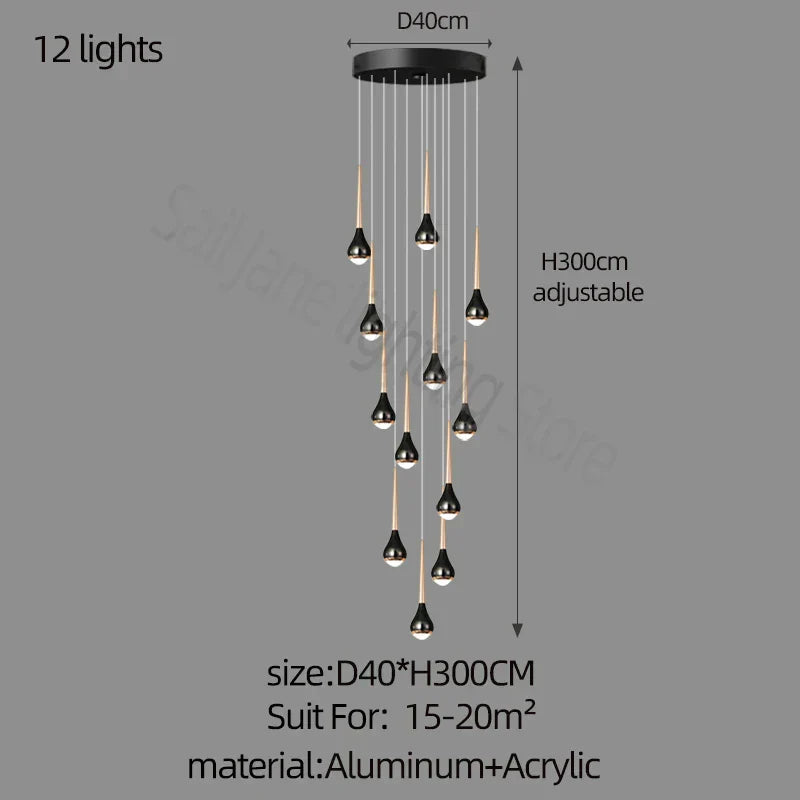 DecorBites™ Luxe Loft Chandelier: Nordic Modern Style for Living Room, Hotel, or Apartment