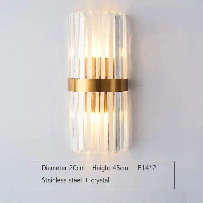 DecorBites™ Gold Crystal LED Wall Lights for Bedroom Living Room Home Decoration