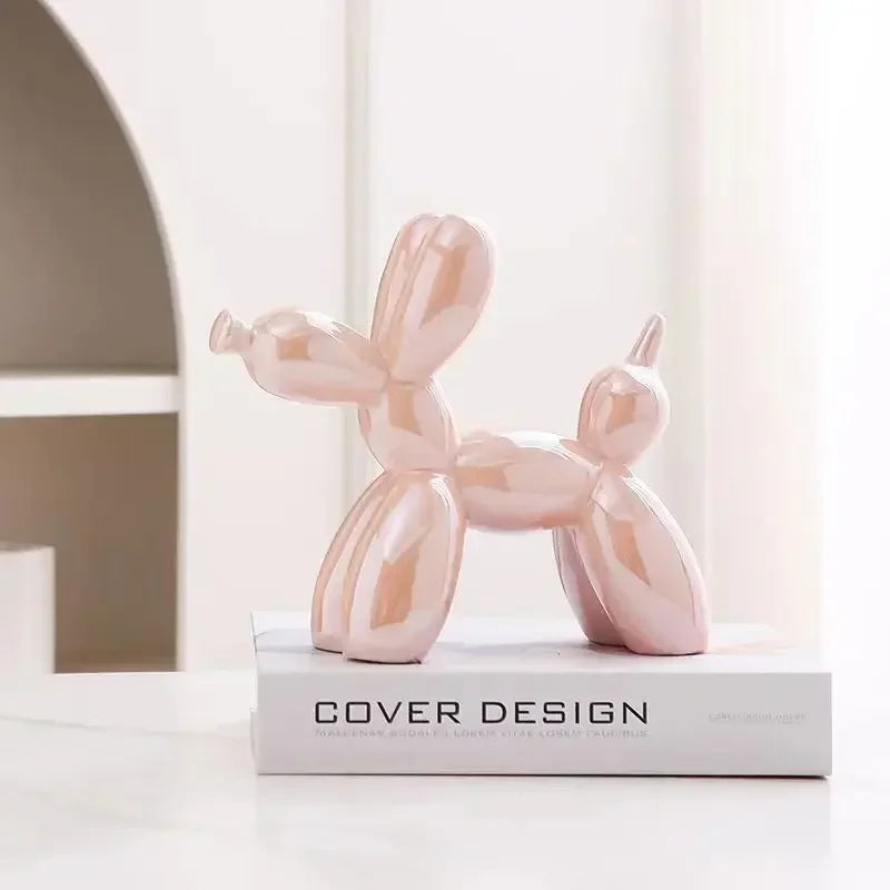 DecorBites™ Abstract Ceramic Balloon Dog Sculpture for Home Office Decor-Gift-Quality Study Room Statue