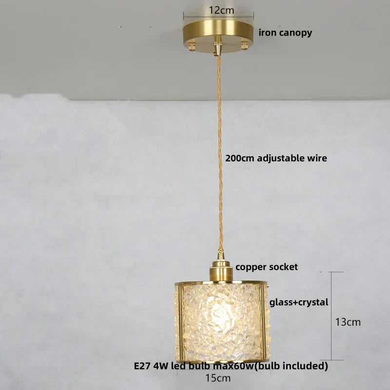 DecorBites™ Glass Crystal LED Pendant Light - Adjustable Luxury Fixture for Kitchen, Foyer, Bathroom