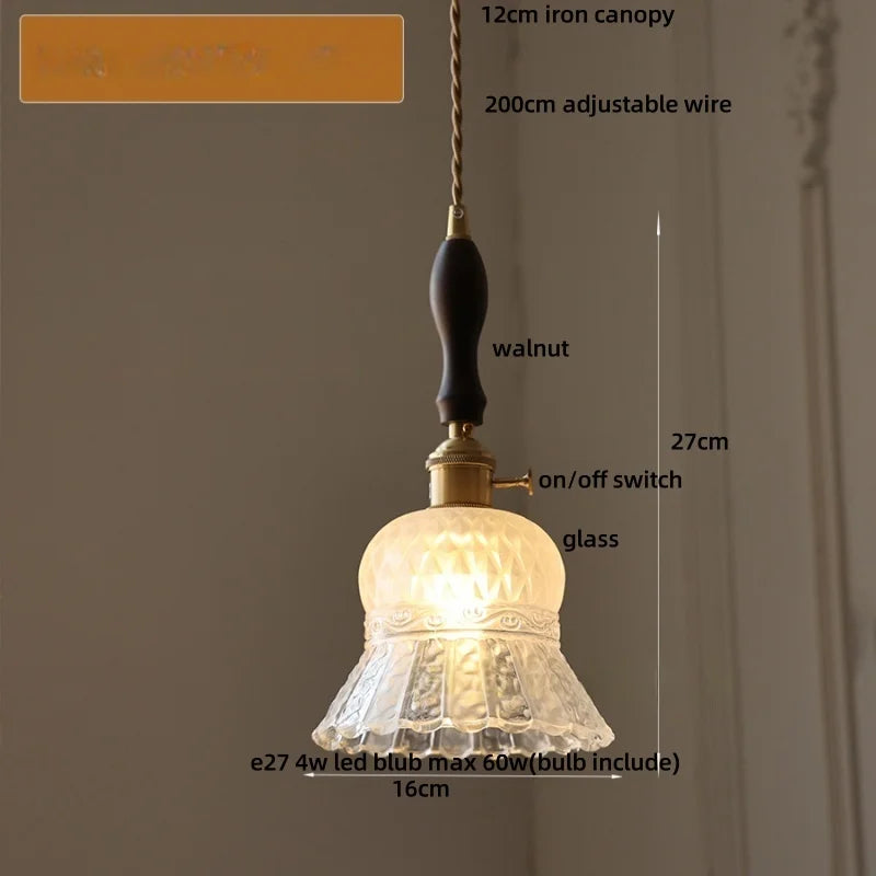 DecorBites™ LED Pendant Light Fixture with Copper Socket & Green Glass, Modern Nordic Lamp