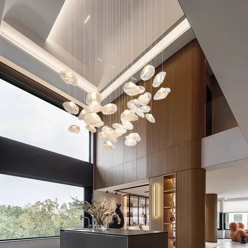 DecorBites™ Crystal Chandelier Stair Pendant Lamp | Modern Living Room Lighting Fixture