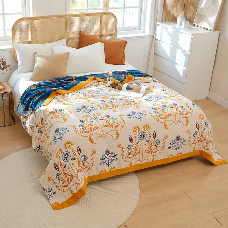 DecorBites™ Cotton Leisure Blanket: Luxury Soft Blanket for Summer, Single/Double Bedspread, Sofa Towel - Nordic Home Decor