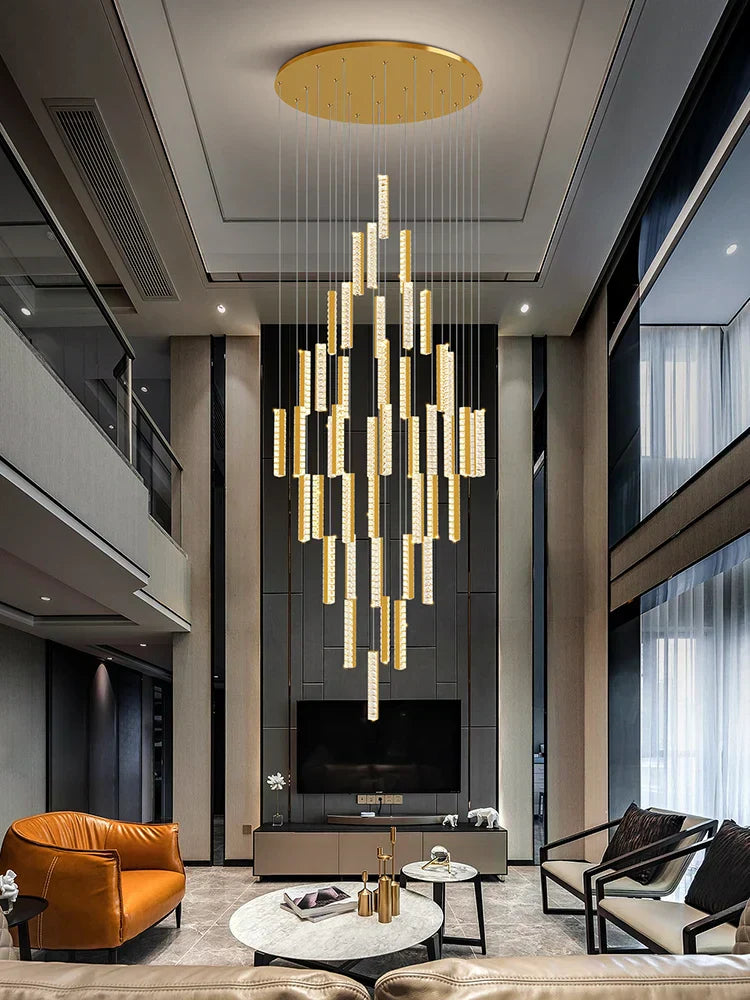 DecorBites™ Crystal Chandelier LED Mezzanine Dining Room Lighting