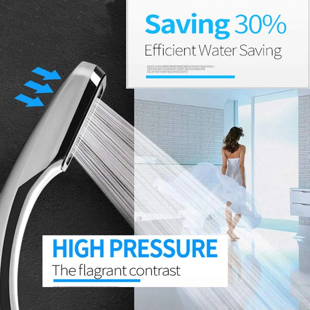 DecorBites™ 3 Color 300 Holes Rainfall Shower Head in Chrome Black White