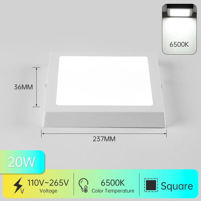 DecorBites™ LED Square Ceiling Light: Modern Kitchen Surface Mount Chandelier Fixture for Home Decor