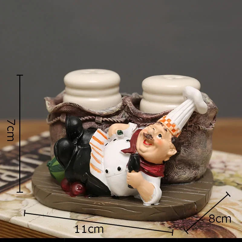 DecorBites™ Bearded Chef Resin Figure Sculpture Modern Kitchen Desk Decor Ornaments