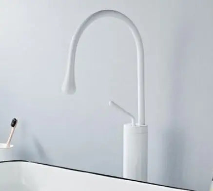 DecorBites™ Brushed Gold/Black/White Basin Faucet with Single Handle Swivel Sink Water Crane
