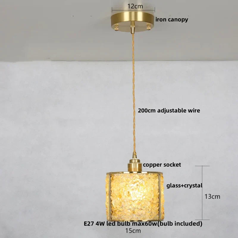 DecorBites™ Glass Crystal LED Pendant Light - Adjustable Luxury Fixture for Kitchen, Foyer, Bathroom