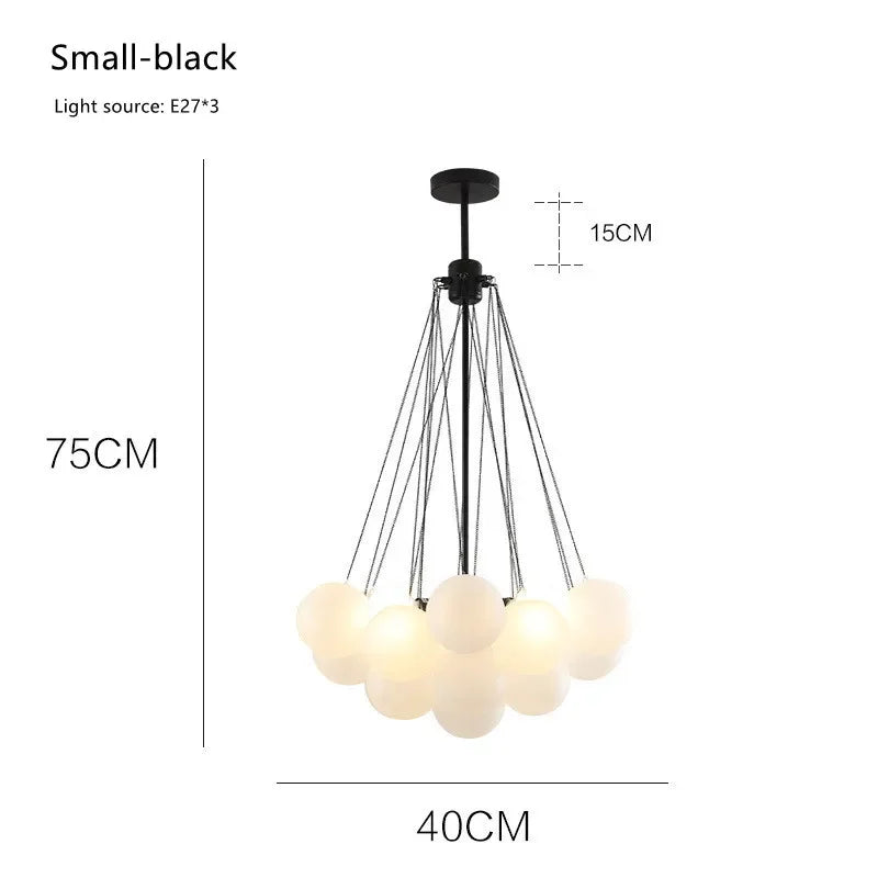 DecorBites™ Glass Ball LED Chandelier for Modern Living Room, Nordic Design Bubble Pendant Lamp
