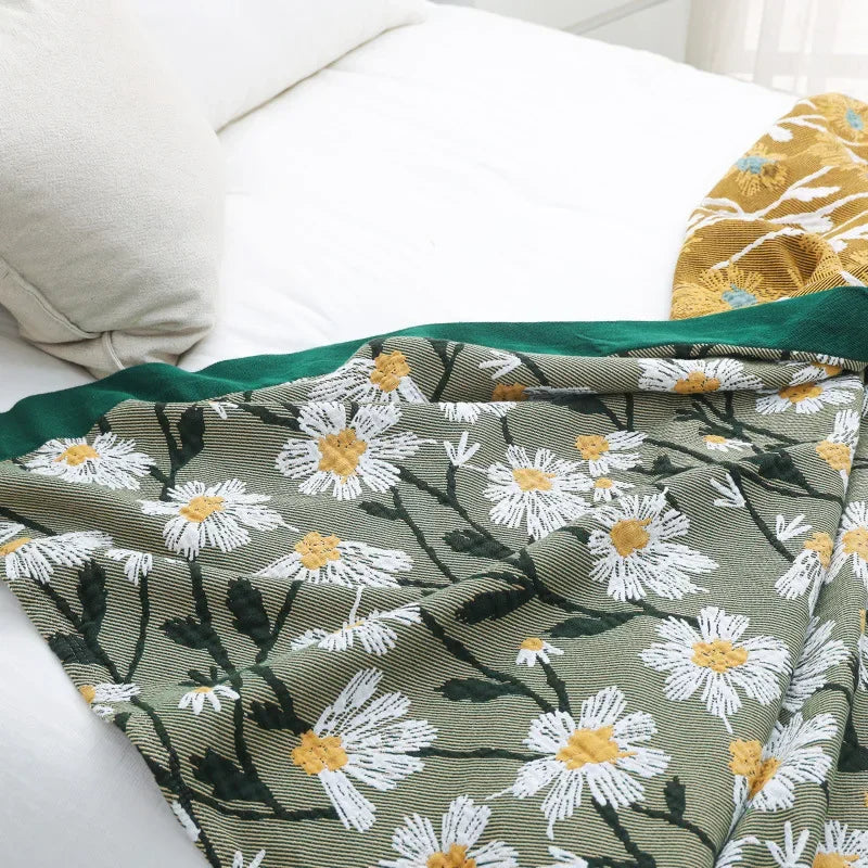 DecorBites™ Cotton Throw Blanket - Retro Chinese Style Quilt & Sofa Cover