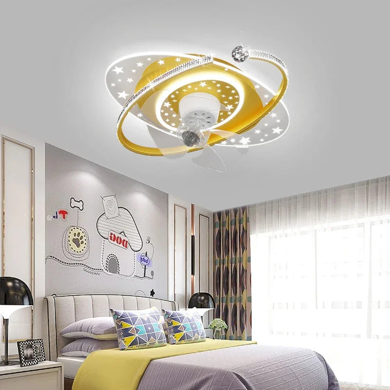 DecorBites™ Ceiling Fan Light with 360° Rotation - Quiet & Stylish for Home Décor