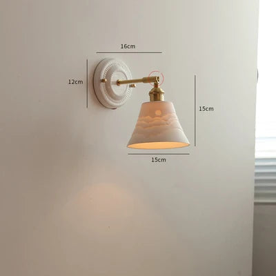 DecorBites™ Ceramic LED Wall Lights Fixture with Copper Arm for Bedroom Living Room