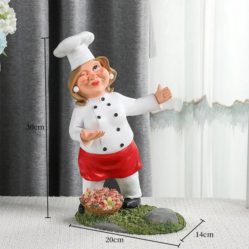 DecorBites™ Cartoon Chef Resin Wine Rack Storage Holder Kitchen Home Decor Figure sculptured host rack