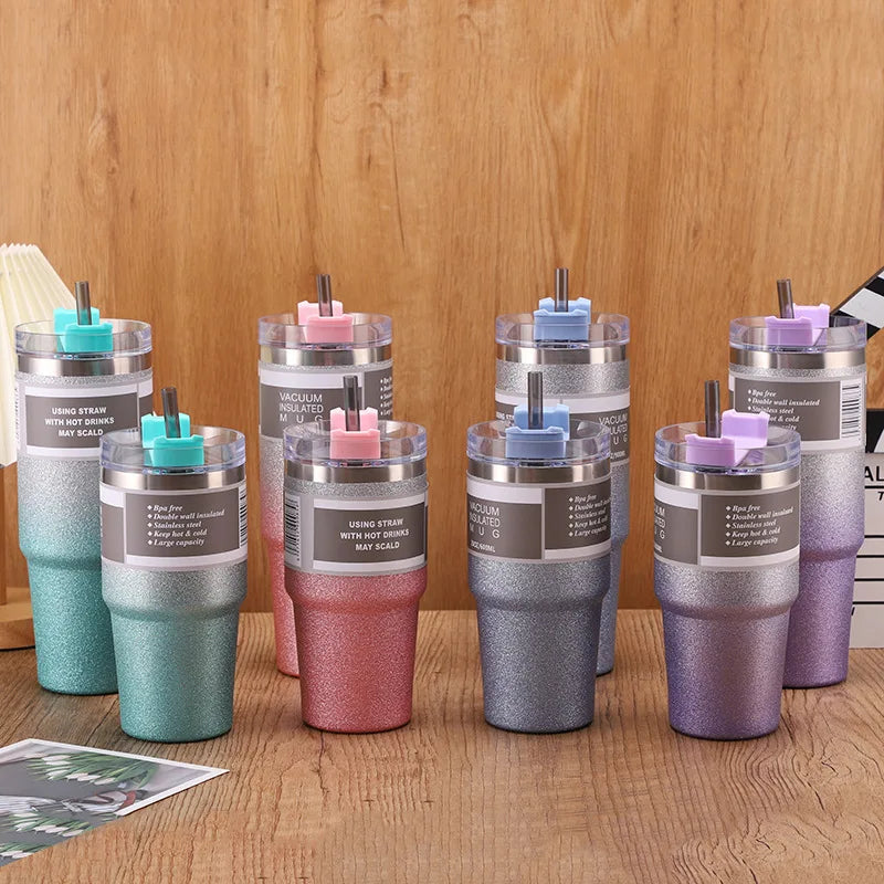 DecorBites™ Coffee Cup Thermos with Straw - Hot Drink Heat Preservation Mug